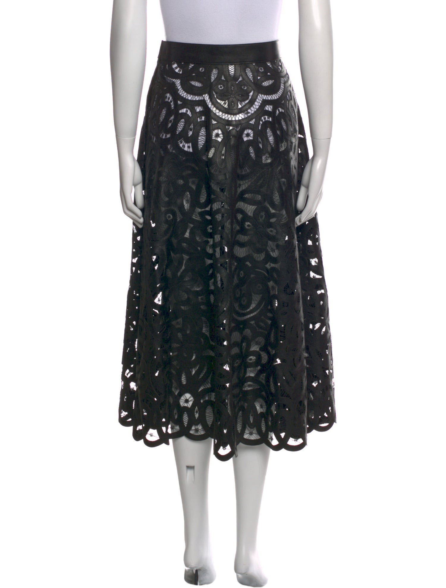 Christian Dior Leather Midi Length Skirt